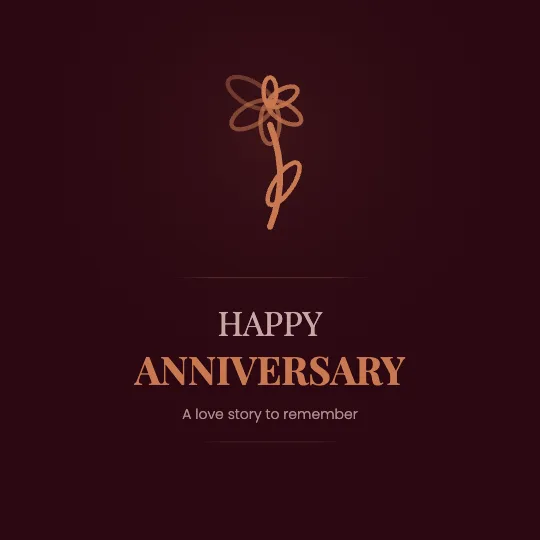 Romantic Red — Anniversary greeting card design, personalise with your name