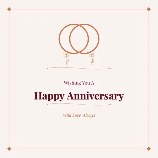 ✦ Frame & Rings — Anniversary greeting card design, personalise with your name