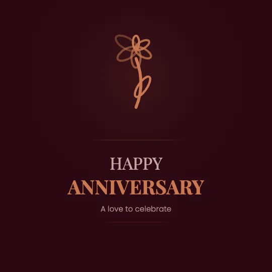 ✦ Rose & Dark — Anniversary greeting card design, personalise with your name