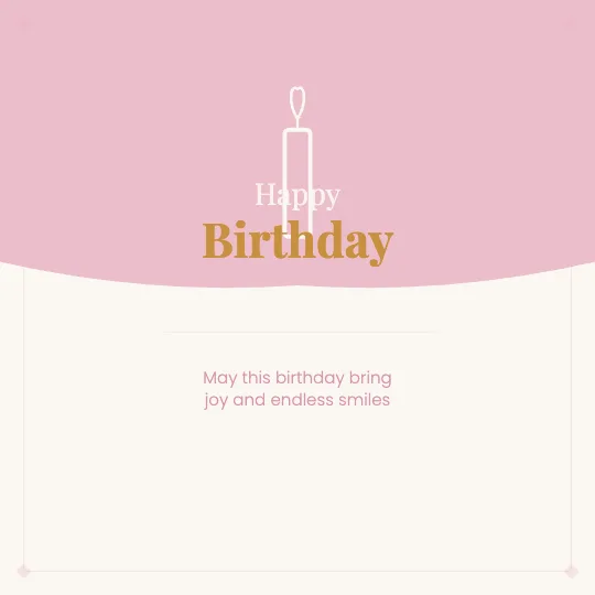 ✦ Blush Arch — Happy Birthday greeting card design, personalise with your name