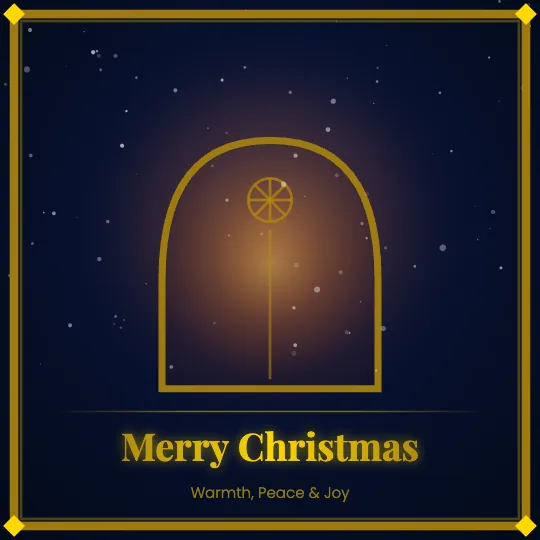 Winter Glow — Merry Christmas greeting card design, personalise with your name