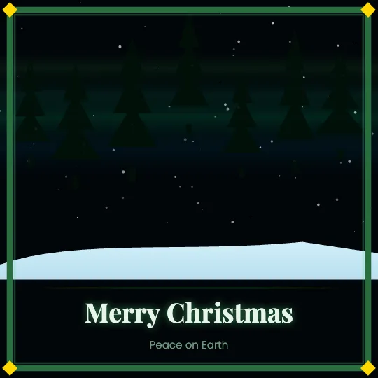 Starry Night — Merry Christmas greeting card design, personalise with your name
