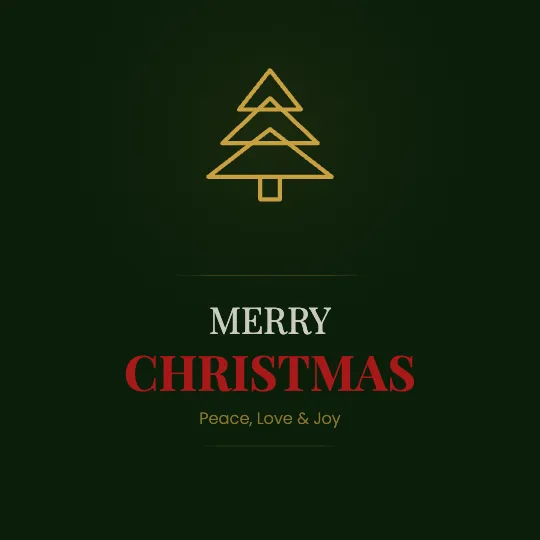 ✦ Pine Noir — Merry Christmas greeting card design, personalise with your name