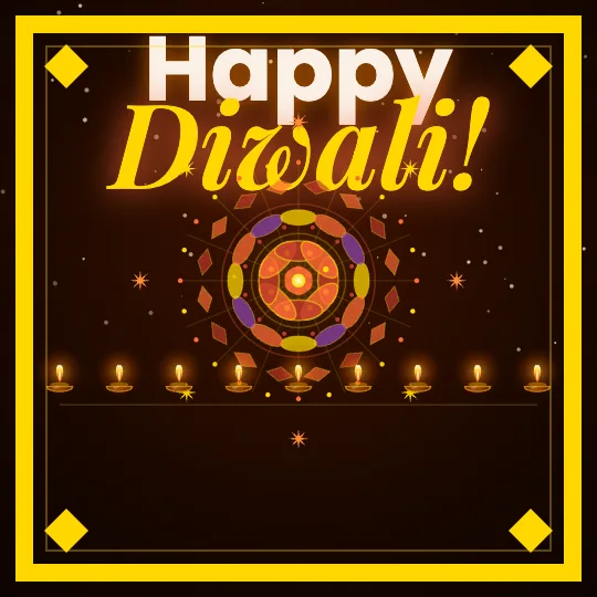 Golden Glow — Happy Diwali greeting card design, personalise with your name
