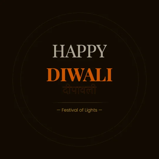 ✦ Saffron Poster — Happy Diwali greeting card design, personalise with your name