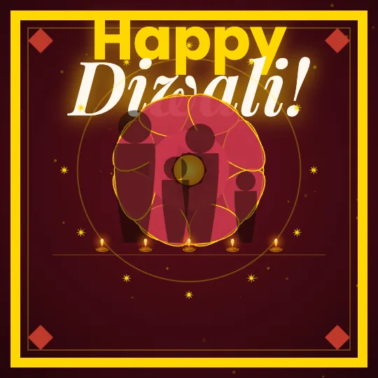 Royal Red — Happy Diwali greeting card design, personalise with your name