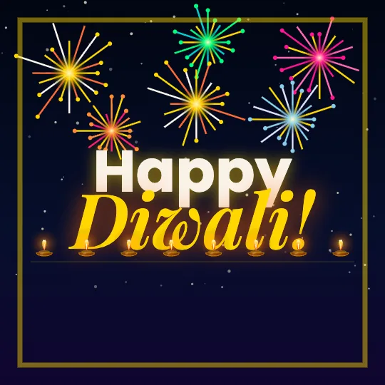 Starry Night — Happy Diwali greeting card design, personalise with your name