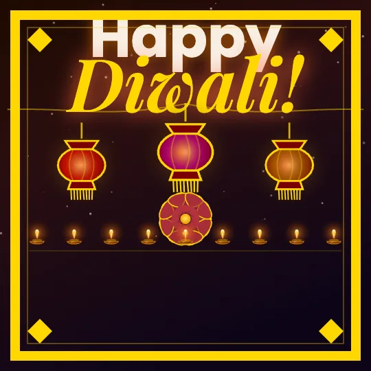 Amber Warmth — Happy Diwali greeting card design, personalise with your name
