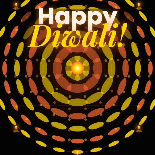 Dark Mandala — Happy Diwali greeting card design, personalise with your name