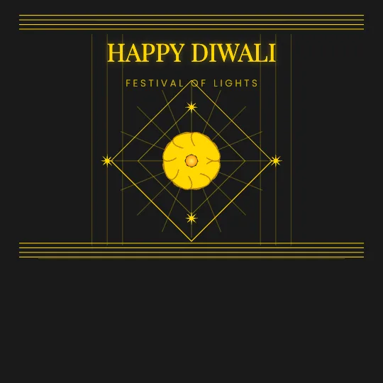 Art Deco Gold — Happy Diwali greeting card design, personalise with your name