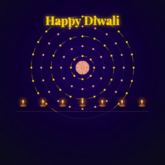 Diwali · Midnight Bloom — Happy Diwali greeting card design, personalise with your name