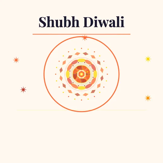 Saffron Minimal — Happy Diwali greeting card design, personalise with your name