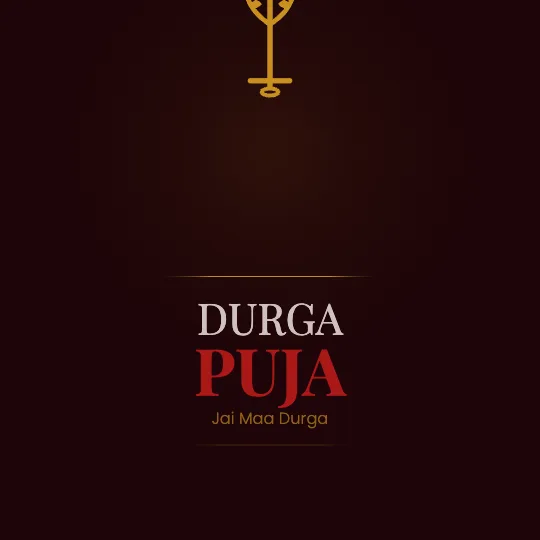 ✦ Sindoor Noir — Durga Puja greeting card design, personalise with your name