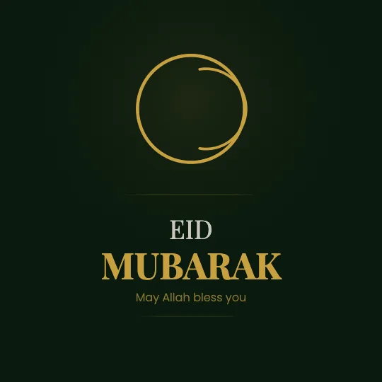✦ Moonlit Crescent — Eid Mubarak greeting card design, personalise with your name