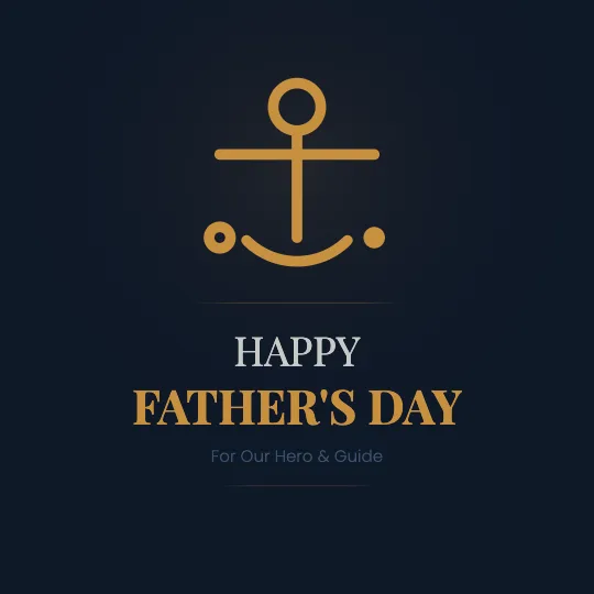 ✦ Anchor Noir — Father's Day greeting card design, personalise with your name