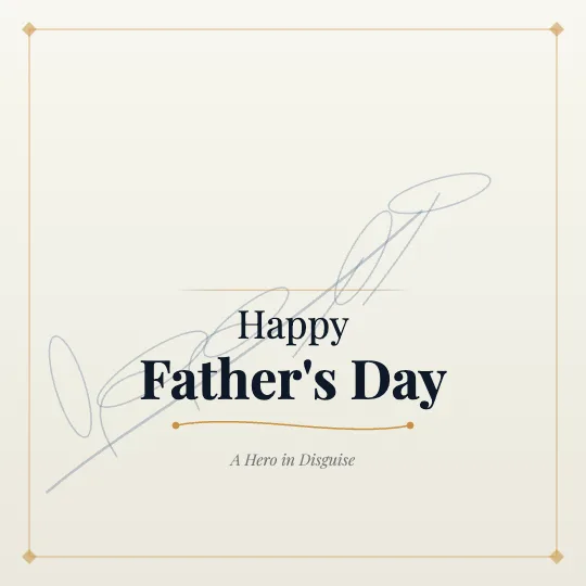 ✦ Ivory Leaf — Father's Day greeting card design, personalise with your name