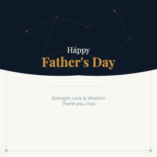 ✦ Navy Arch — Father's Day greeting card design, personalise with your name