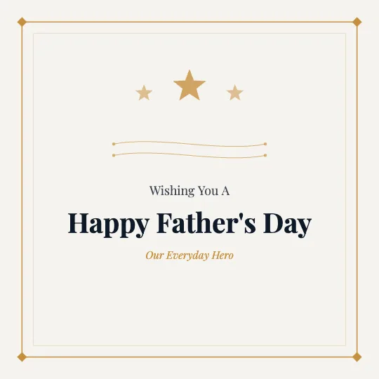 ✦ Gold Frame — Father's Day greeting card design, personalise with your name