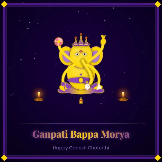 Flex Banner — Ganesh Chaturthi greeting card design, personalise with your name