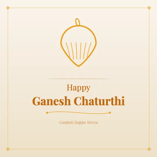 ✦ Saffron Paper — Ganesh Chaturthi greeting card design, personalise with your name