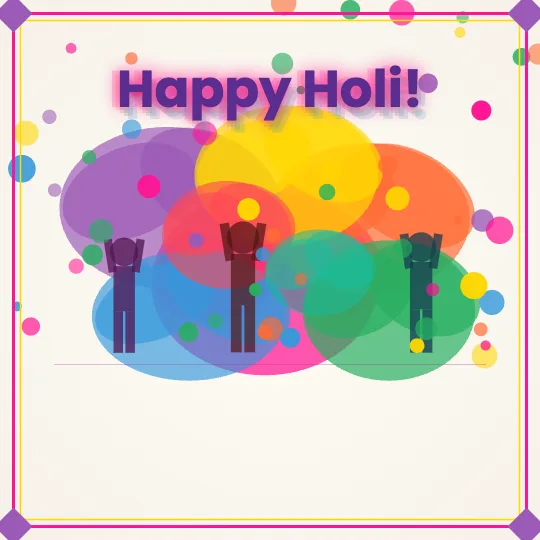 Color Burst — Happy Holi greeting card design, personalise with your name