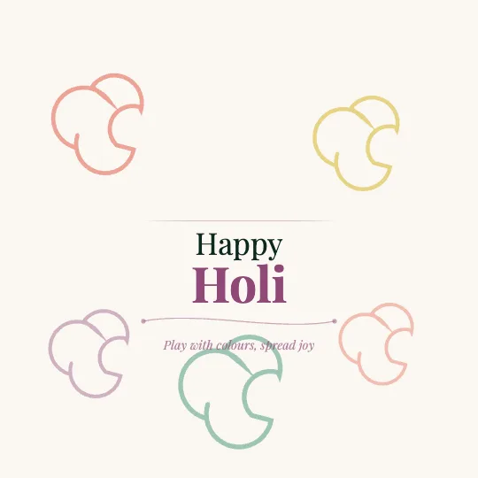 ✦ Gulal Paper — Happy Holi greeting card design, personalise with your name