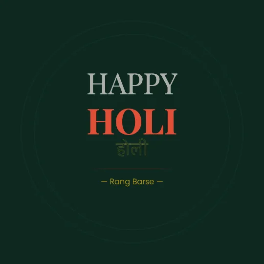 ✦ Spring Poster — Happy Holi greeting card design, personalise with your name