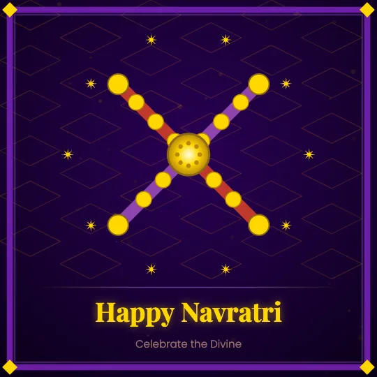Marigold Glow — Happy Navratri greeting card design, personalise with your name