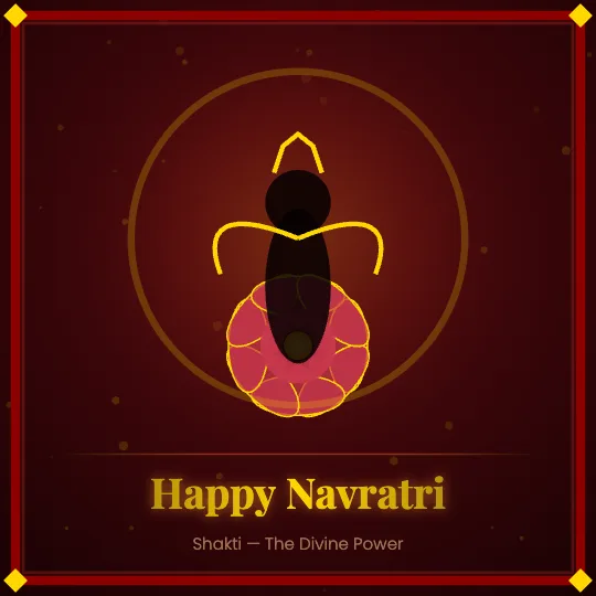 Navratri · Crimson Royale — Happy Navratri greeting card design, personalise with your name