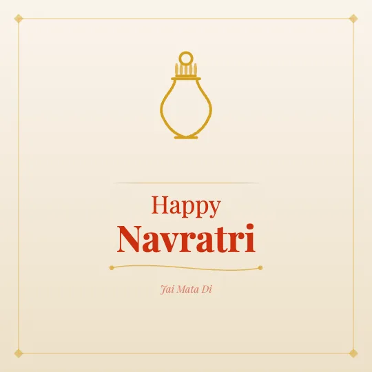 ✦ Kalash Paper — Happy Navratri greeting card design, personalise with your name