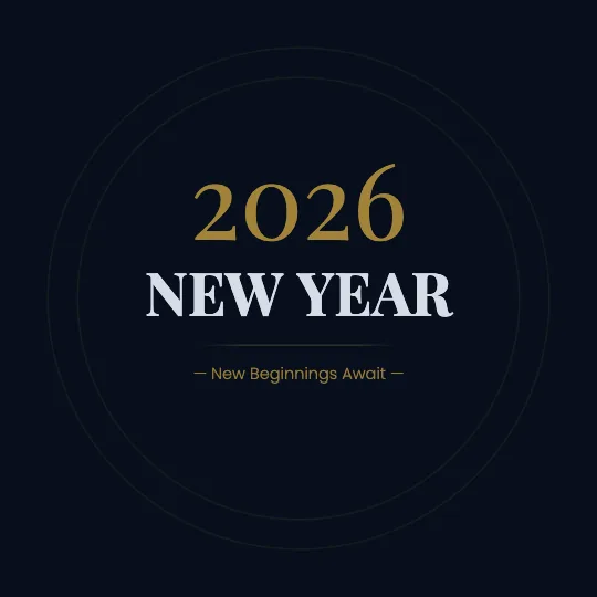 ✦ Year Poster — Happy New Year greeting card design, personalise with your name