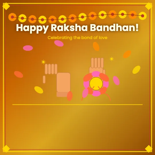 Golden Thread — Raksha Bandhan greeting card design, personalise with your name