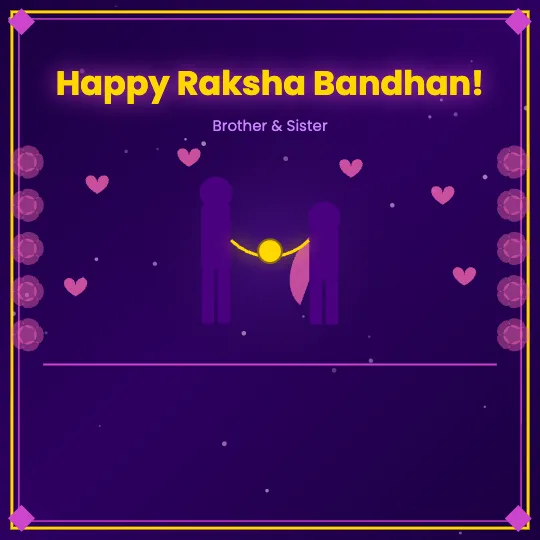 Purple Bloom — Raksha Bandhan greeting card design, personalise with your name