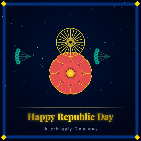 Golden Bharat — Republic Day greeting card design, personalise with your name