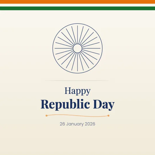 ✦ Chakra Noir — Republic Day greeting card design, personalise with your name